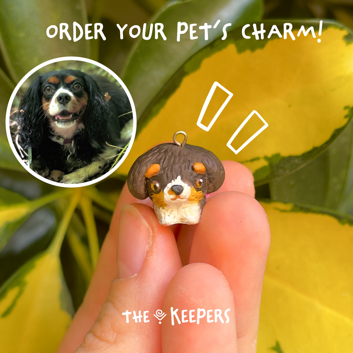 Custom Polymer Clay Dog Figurine – Hand-Painted & Resin Sealed