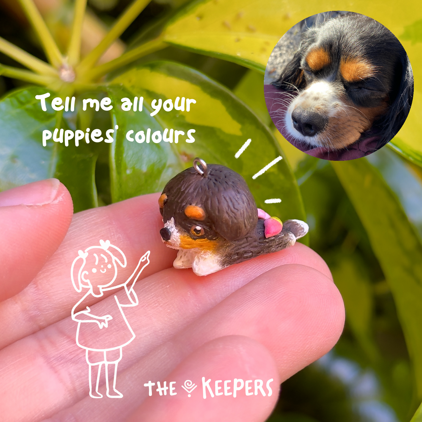 Custom Polymer Clay Dog Figurine – Hand-Painted & Resin Sealed