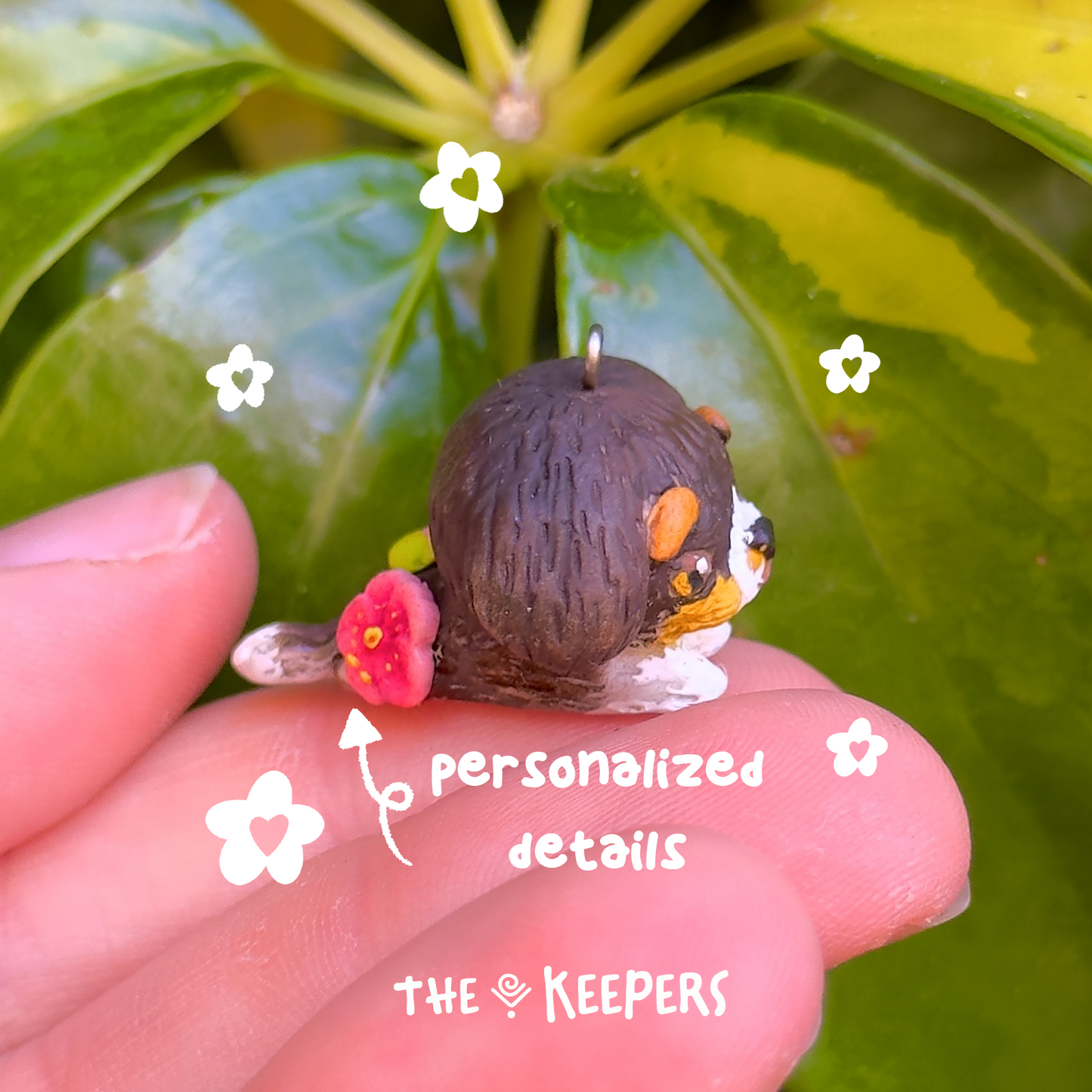 Custom Polymer Clay Dog Figurine – Hand-Painted & Resin Sealed