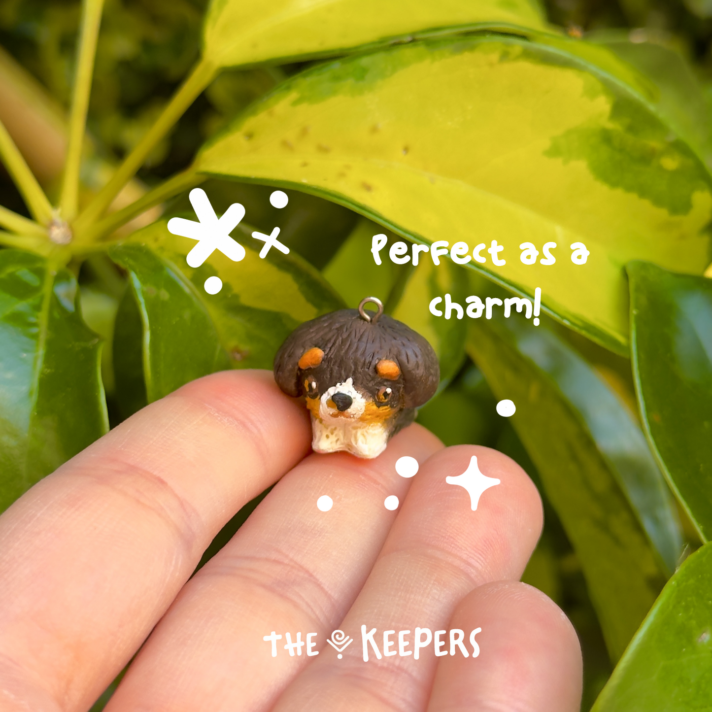 Custom Polymer Clay Dog Figurine – Hand-Painted & Resin Sealed